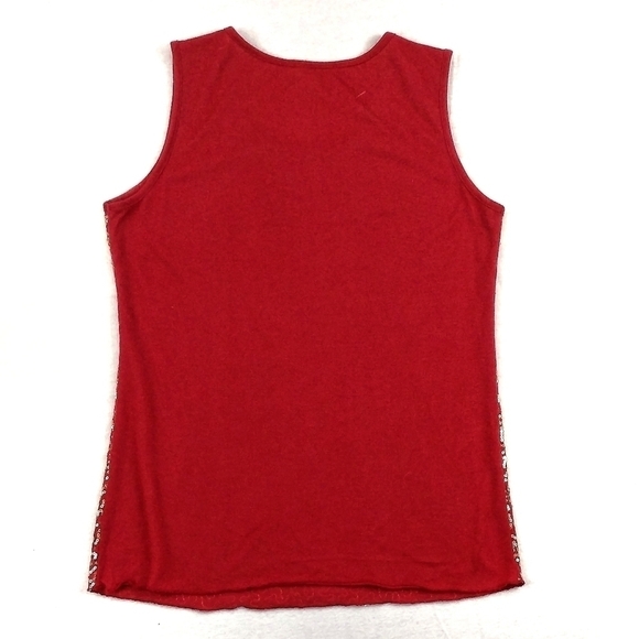 Janeric Red Tank Top with Gold Sequins - Picture 2 of 4